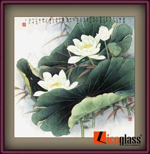 Tranh kính sen cá TKSC26